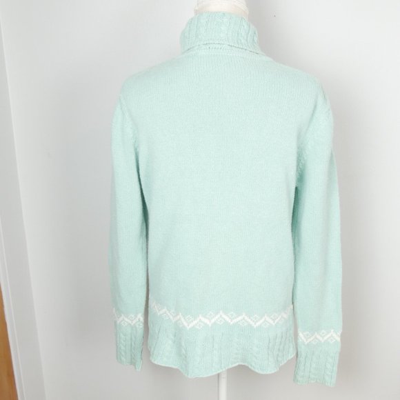 Vintage Y2K Northern Reflections Light Blue Turtleneck w/ White Snowflake Large - Picture 12 of 12